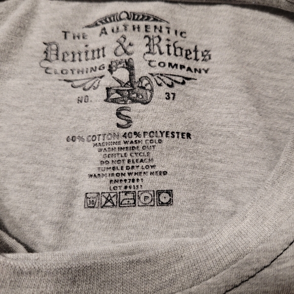 The Authentic Denim & Ribets T-Shirt Size Small Grey - Picture 5 of 5